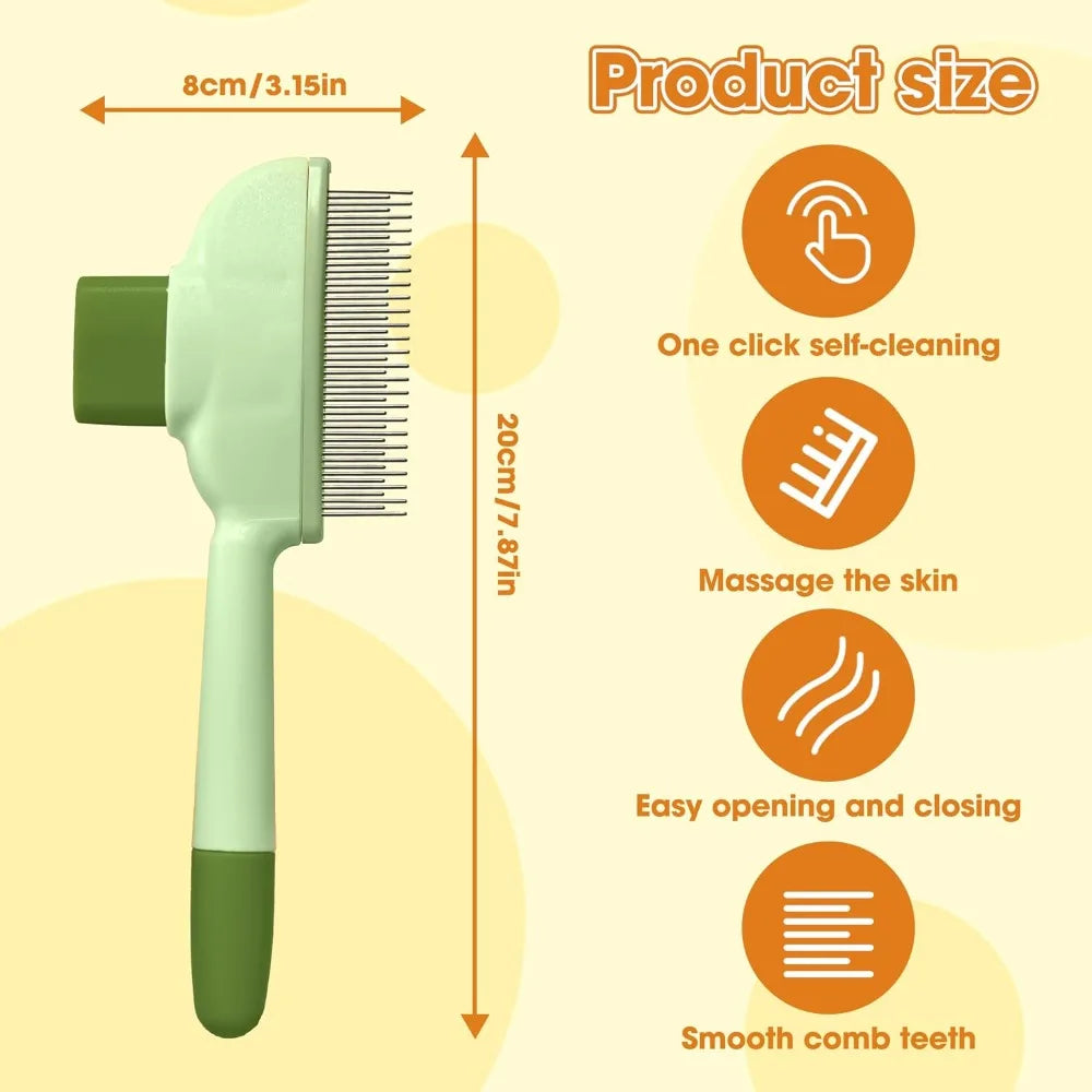 Deshedding Brush For Dogs And Cats With Stainless Steel Teeth