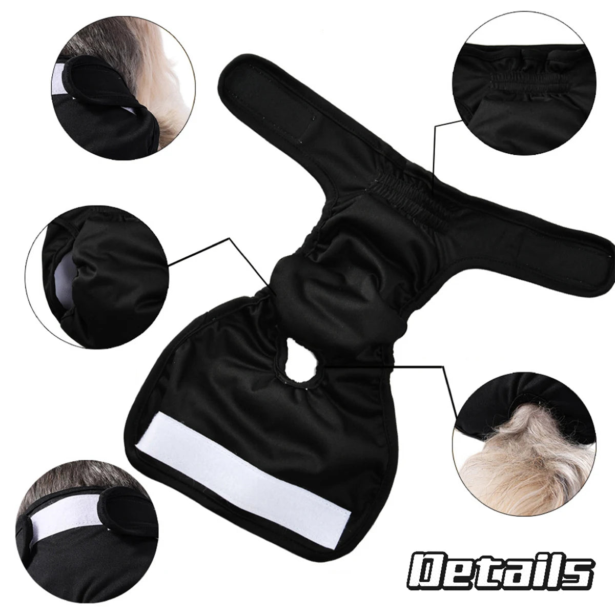 Washable Female Dog Diaper Adjustable Leakproof Reusable Panties For Dogs