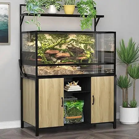 IndustrialStrength Bearded Dragon 120 Gallon Terrarium Stand With Premium Cabinet