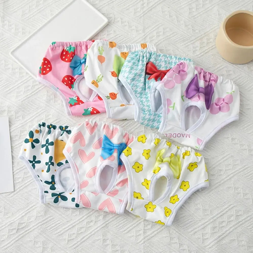 Washable Dog Physiological Pants Leakproof Breathable Cartoon Print Diaper