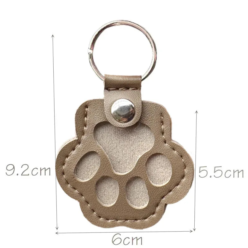 Button Leather Memorial Pet Hair Keepsake Keychain for Pet Fur