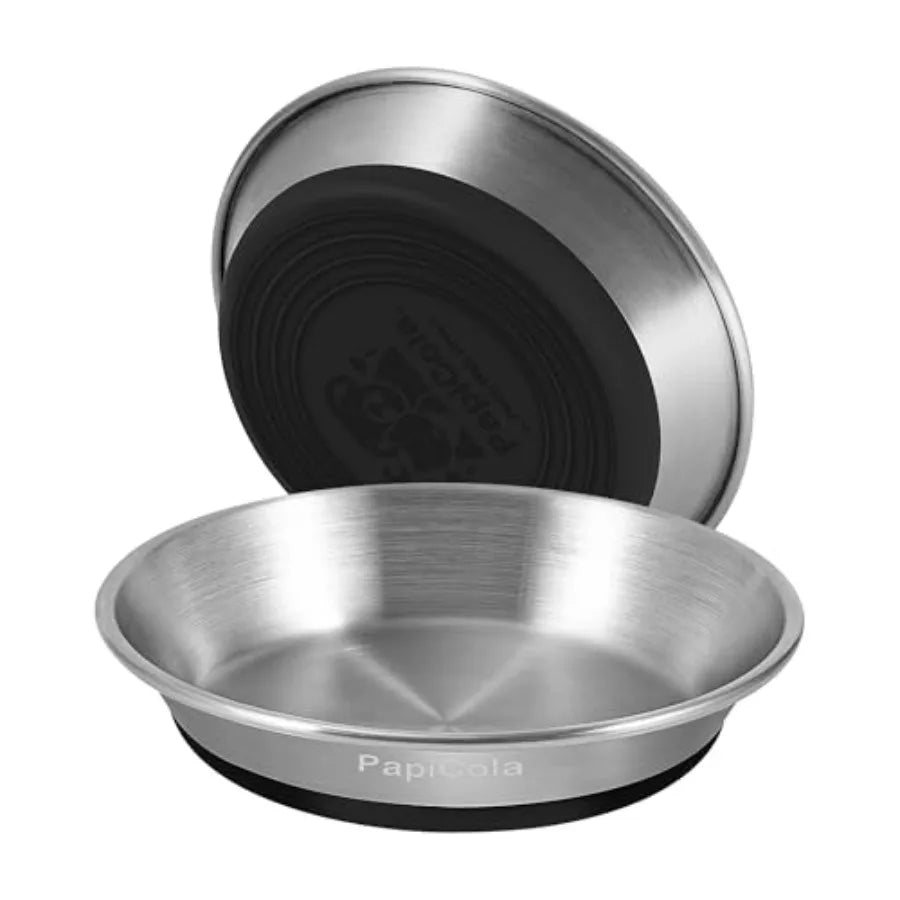 Stainless Steel Cat Bowls 2 Pack Non Slip Whisker Friendly