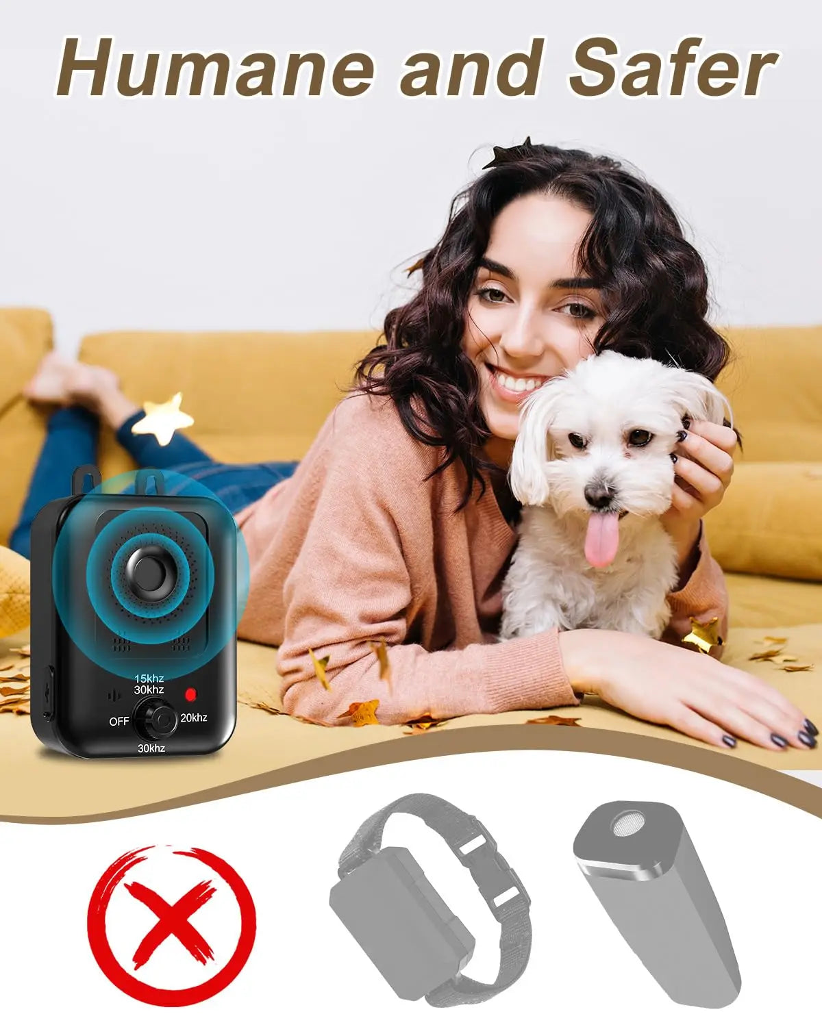 PetEdu Automatic Ultrasonic Outdoor Indoor Anti Bark Device For Dogs