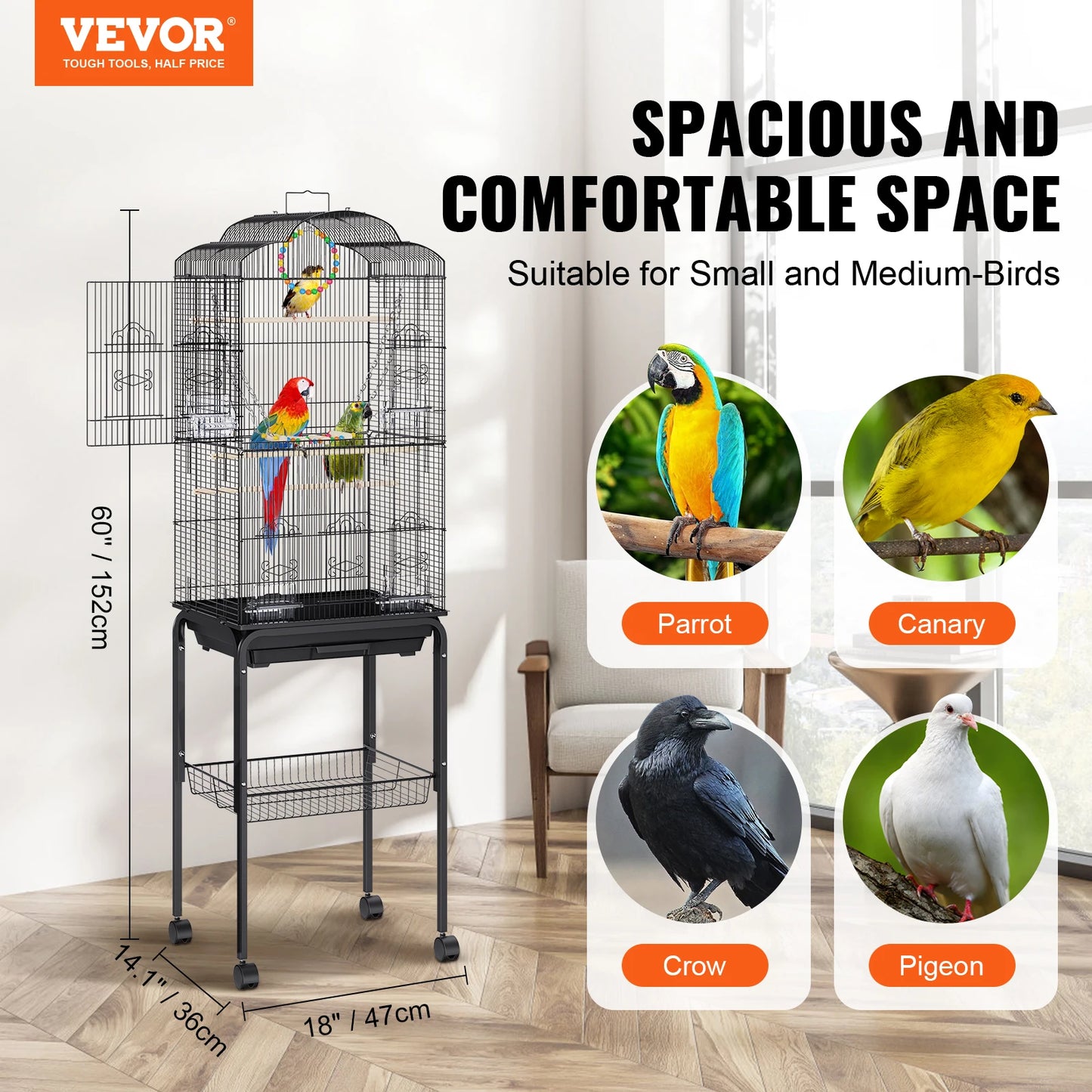 Guangdong Flight Bird Cage Metal Parakeet Cage for Cockatiels
