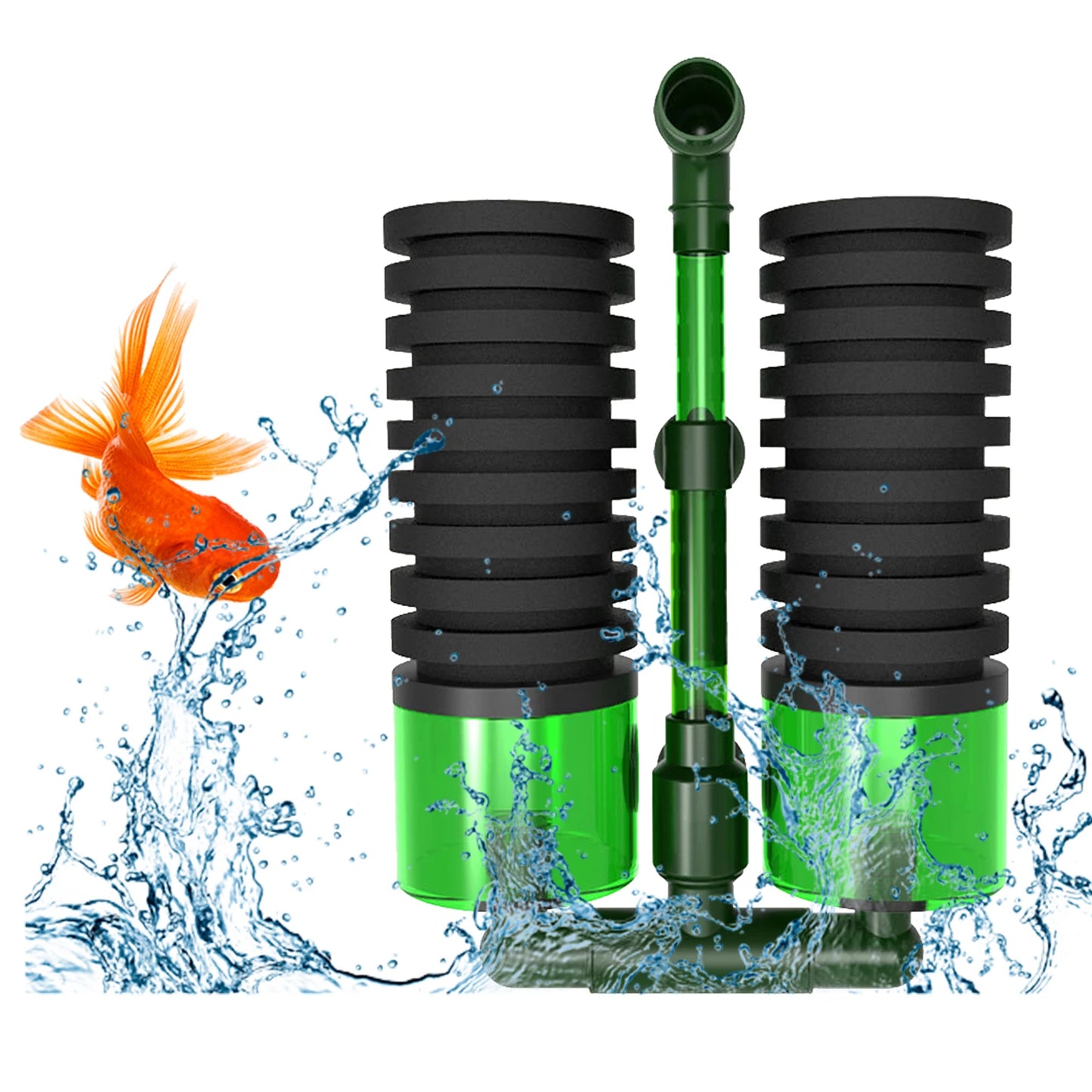 High Concerned Aquarium Biochemical Sponge Filter Double Head Filtration