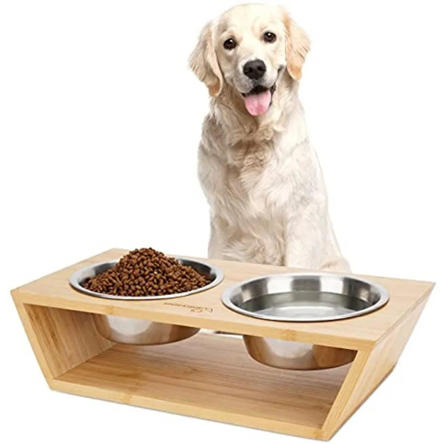 Pet Feeder Stainless Steel Dog Bowls 2-Pack for Raised Feeders
