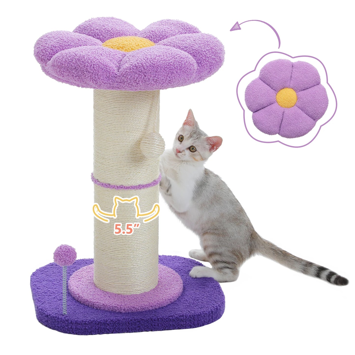 PEQULTICN Flower Cat Scratching Post Indoor Cat Tree
