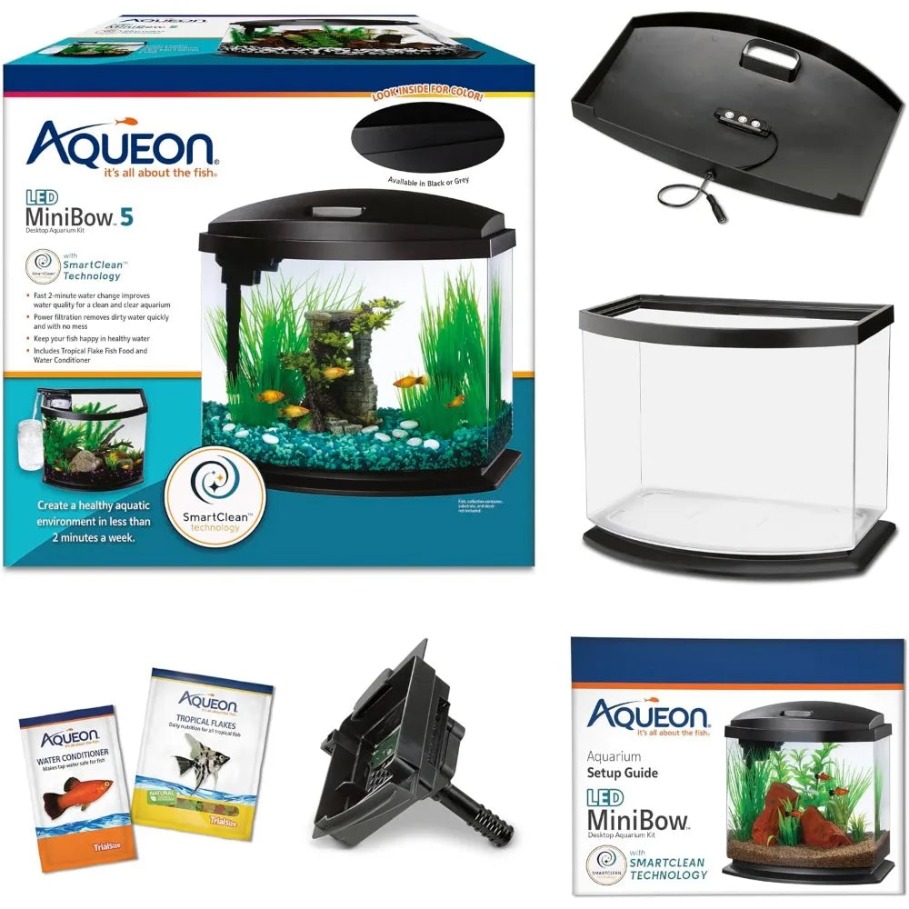 Compact Desktop Aquarium Starter Kit for Betta and Small Fish