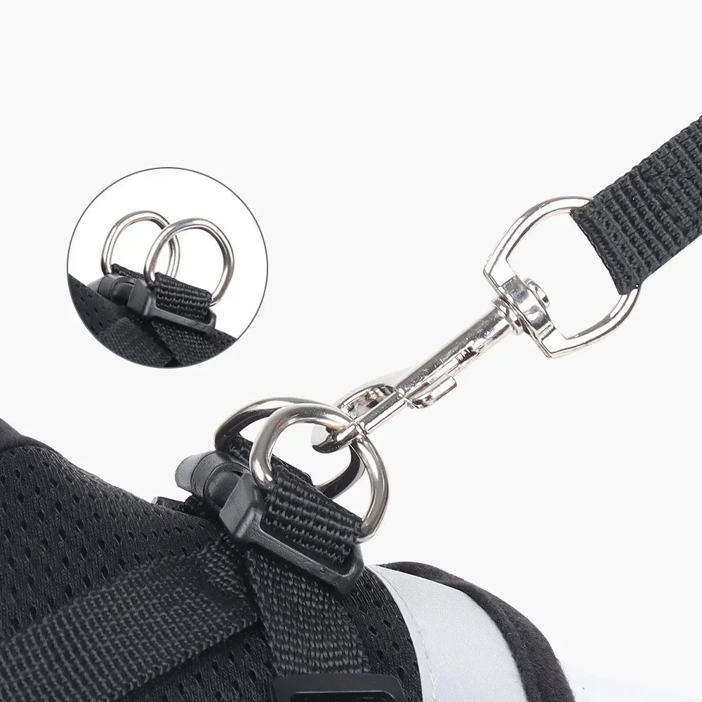 Cat Harness Leash Set Reflective Escape Proof Mesh Vest