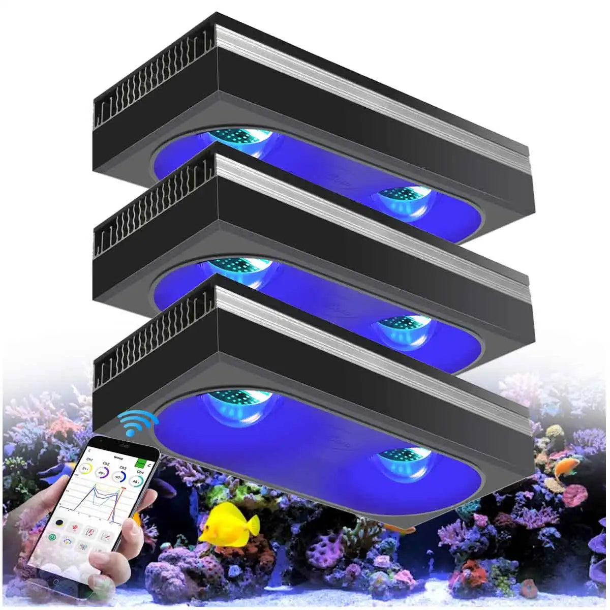 PopBloom RL180 WiFi LED Aquarium Light Full Spectrum 180W