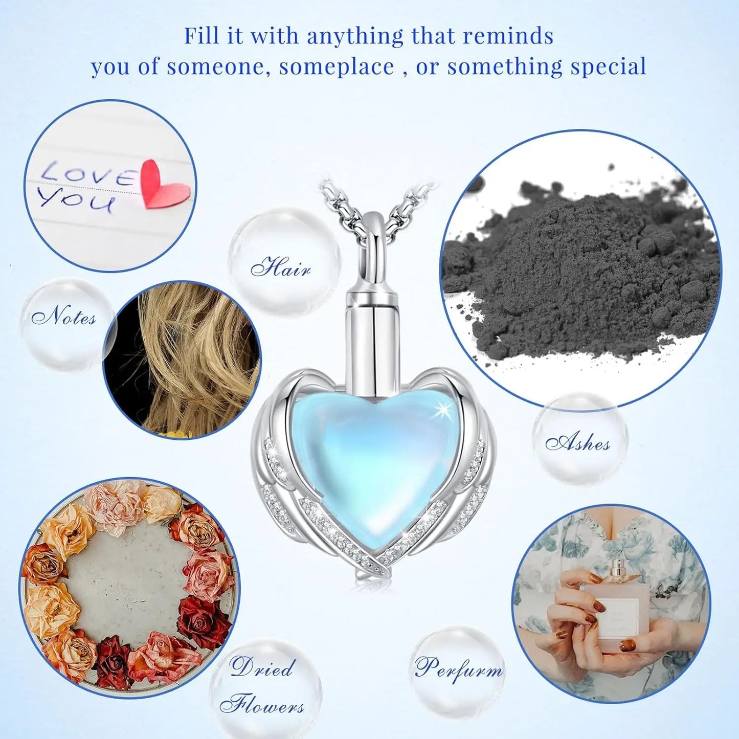 DRINSPER 925 Sterling Silver Urn Necklace for Ashes