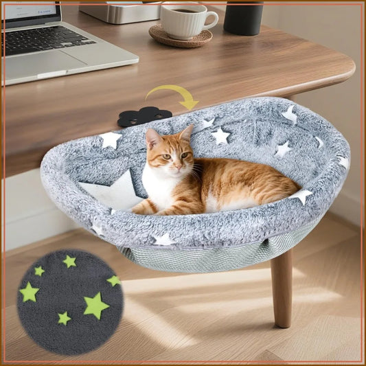 Glow In The Dark Cat Desktop Bed With Robust Clamp
