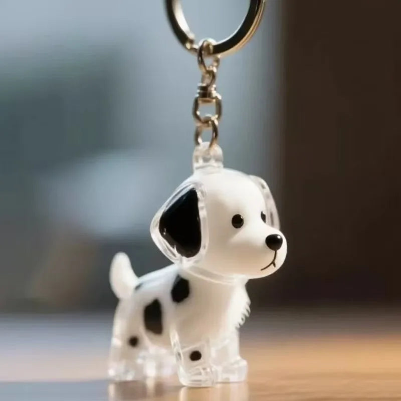 Cute Dog Hair Storage Keychain Plastic Transparent Fur Box