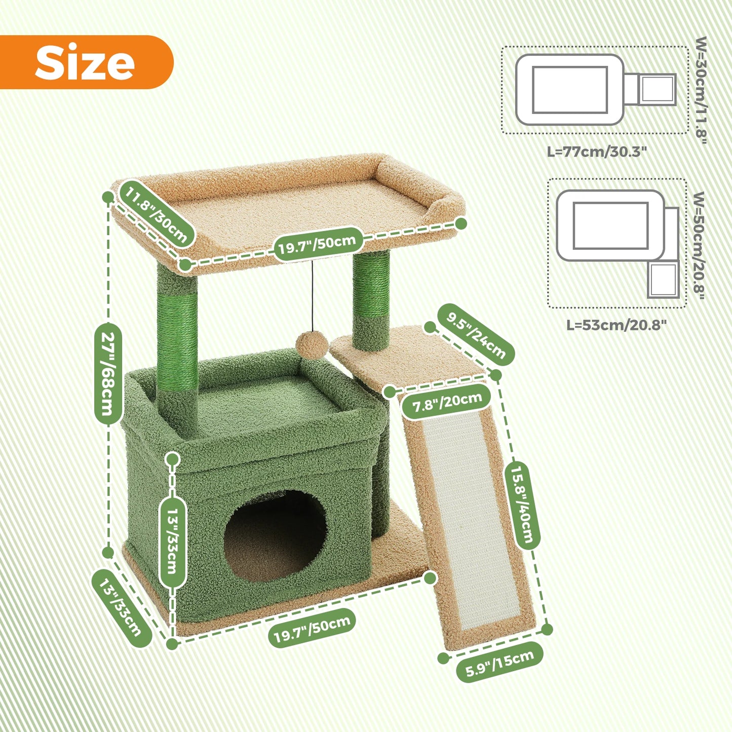 PAWZ Road Indoor Cat Tree Tower With Scratching Post And Pad