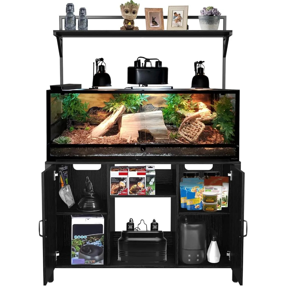 IndustrialStrength Bearded Dragon 120 Gallon Terrarium Stand With Premium Cabinet