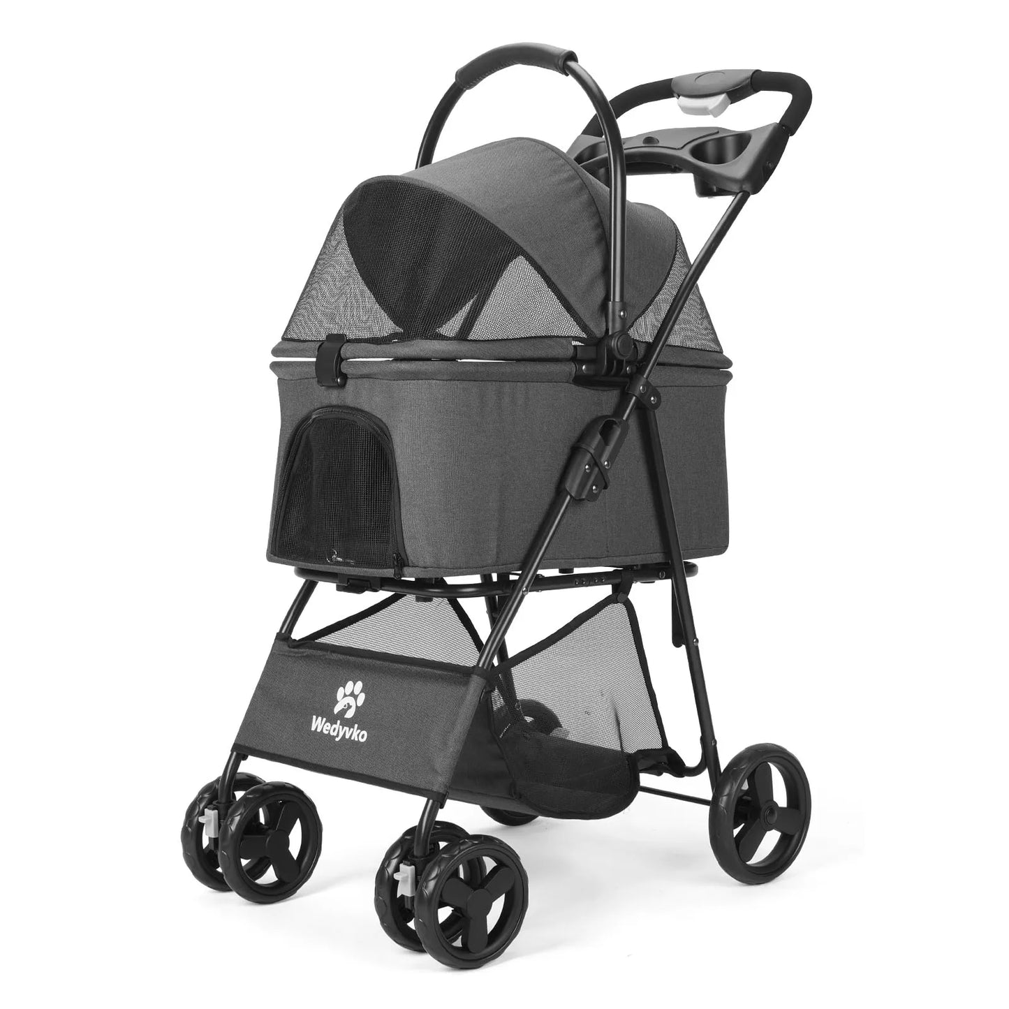 3 In 1 Pet Stroller With Removable Carrier Dogs Cats