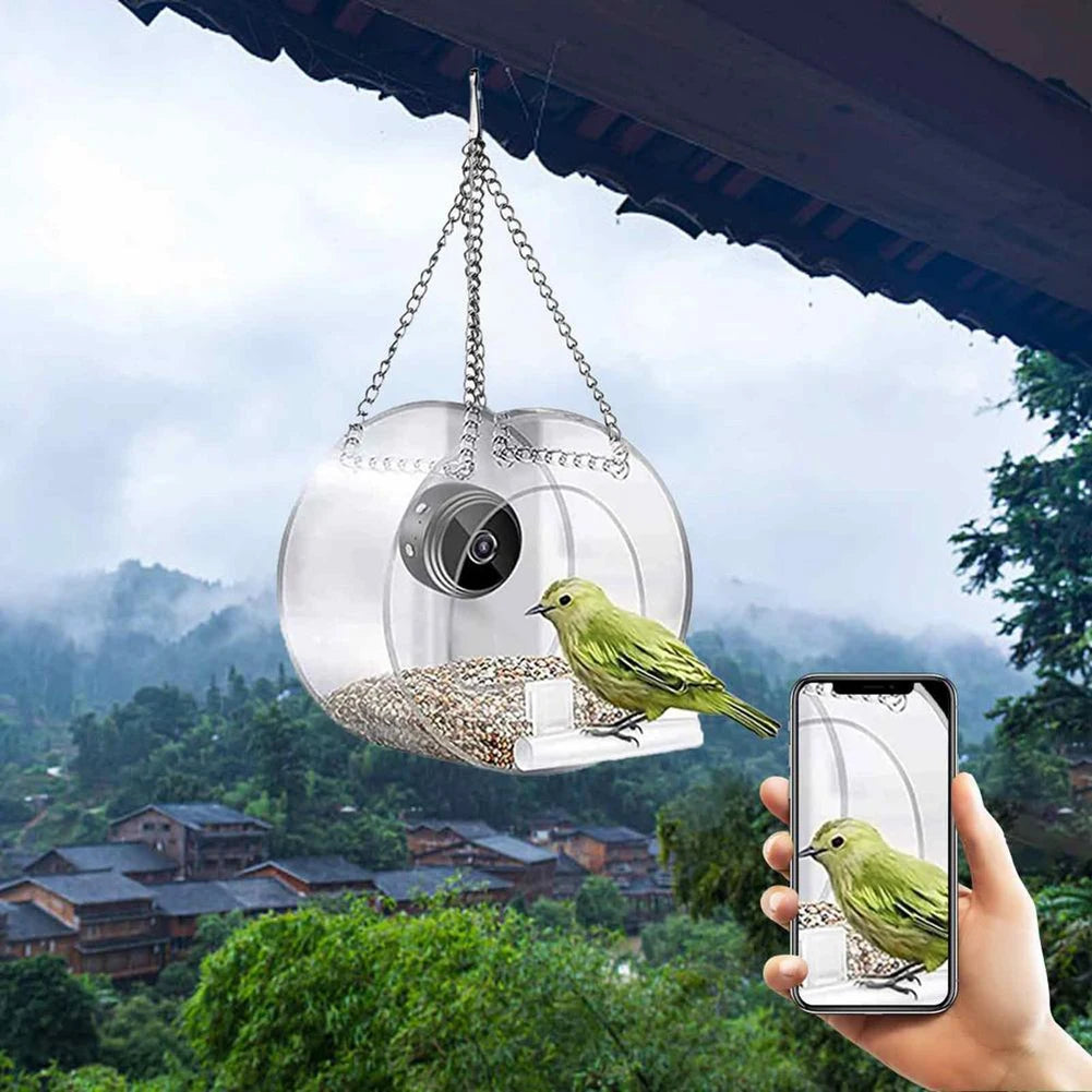 Feature Transparent Smart Bird House Feeder With Camera