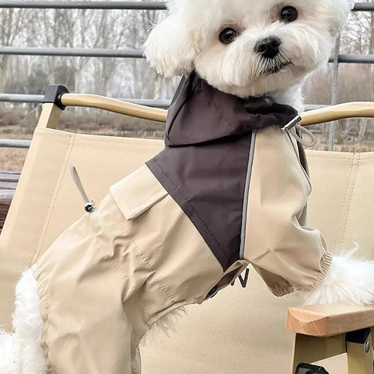 Pet Waterproof Raincoat for Dogs and Cats Patchwork Windproof