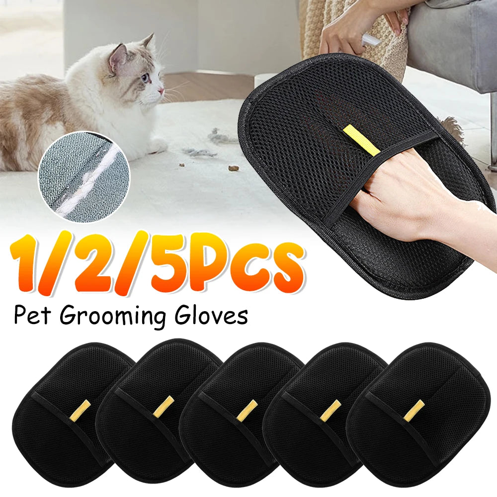 Double Sided Deshedding Brush Glove For Cat And Dog