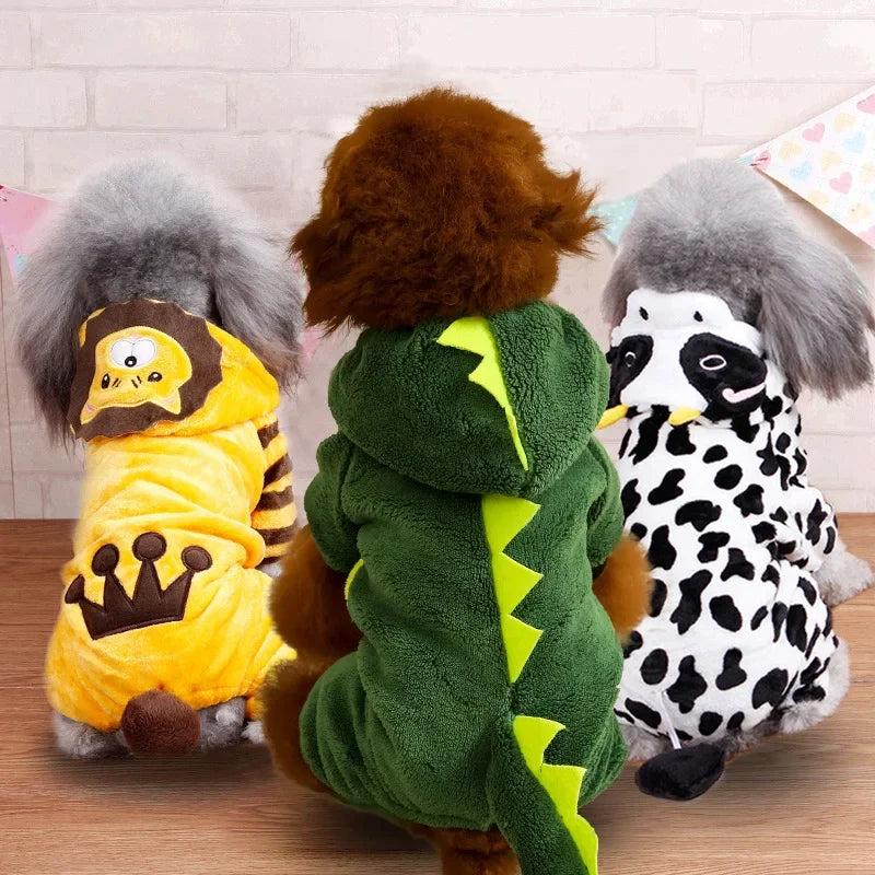 Soft Fleece Pet Jumpsuits for Small Dogs and Cats Hoodies