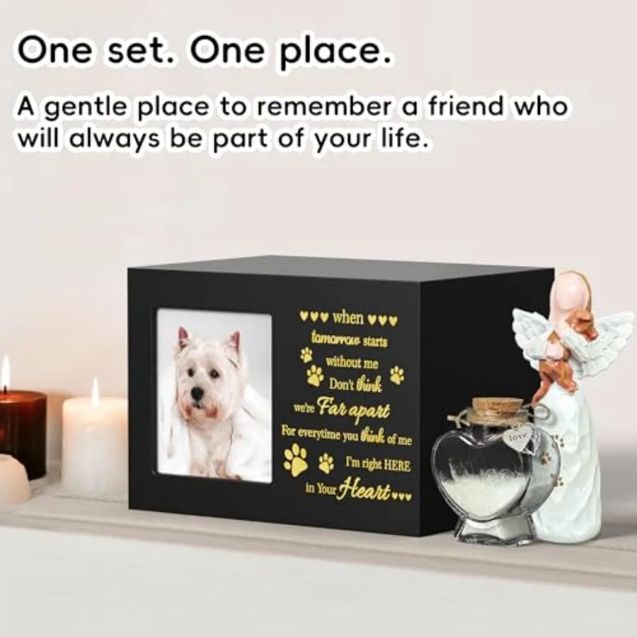 Pet Memorial Urn With Photo Frame For Dogs And Cats