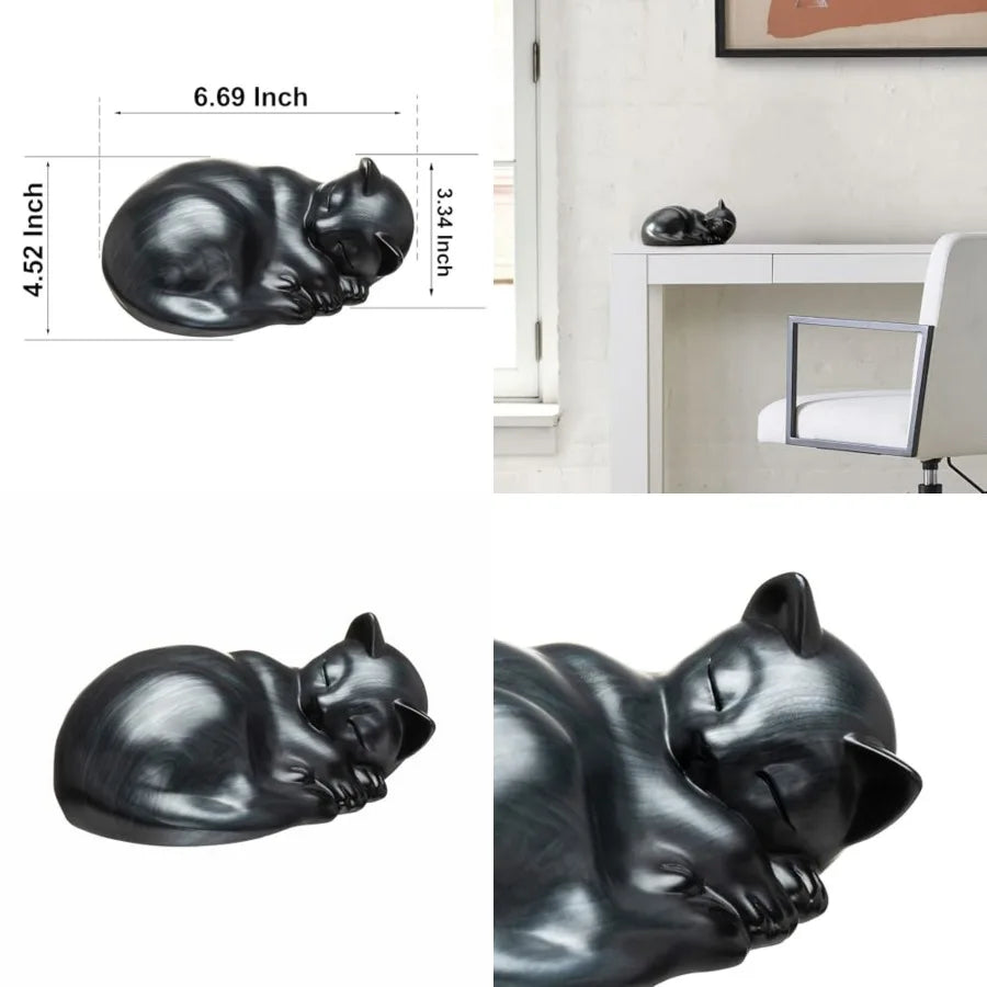 Sleeping Resin Cat Urn For Ashes Small Pet Cremation