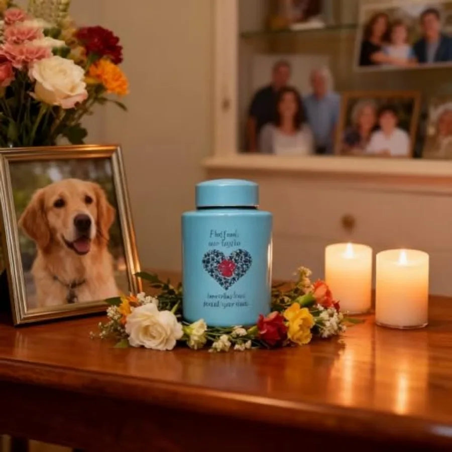 Stainless Steel Pet Urn for Ashes Memorial Keepsake for Dogs and Cats