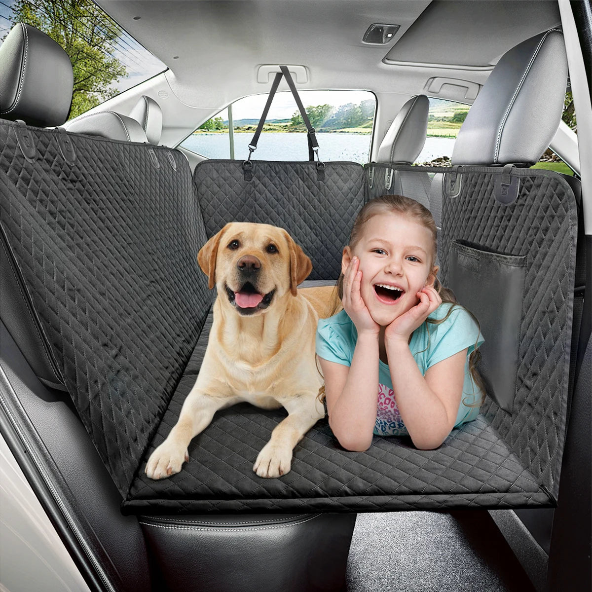 PETRAVEL Dog Car Back Seat Extender Hammock Cover Protector