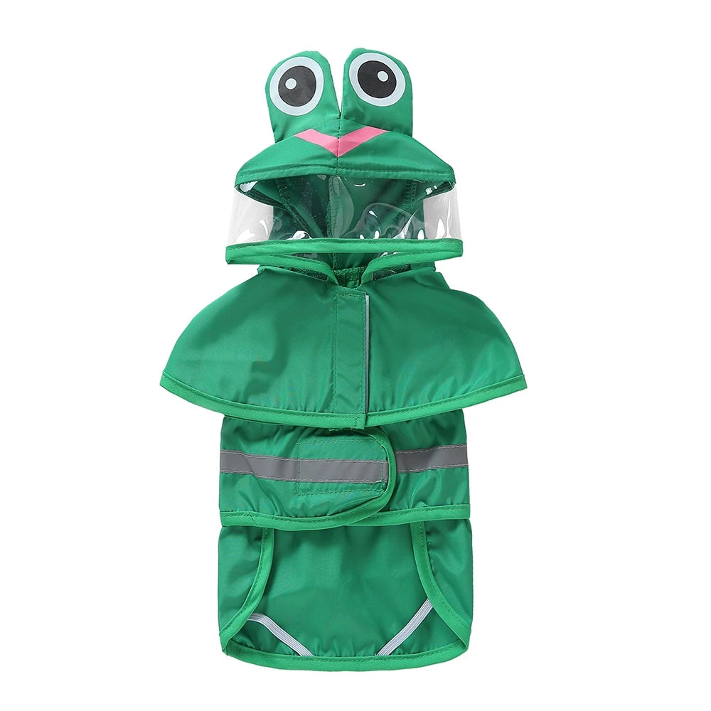 Reflective Waterproof Dog Raincoat With Hood For Outdoors