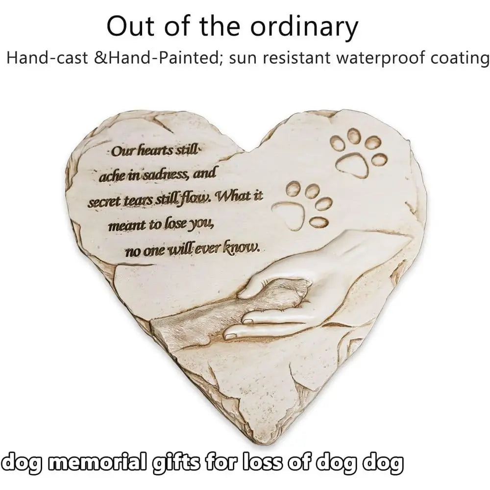 New York Dog Memorial Stone Heart Shaped Grave Marker for Pets