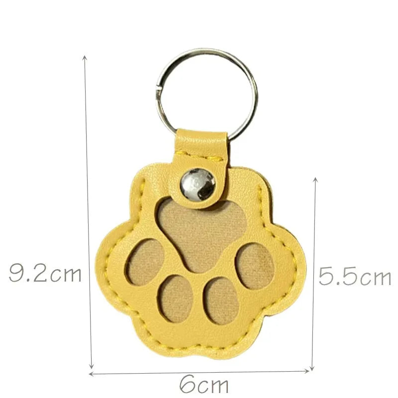 Button Leather Memorial Pet Hair Keepsake Keychain for Pet Fur