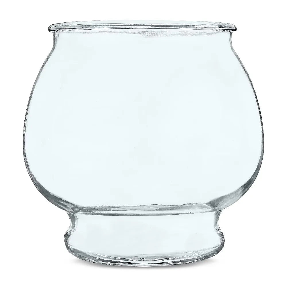 Glass Fishbowl With Footed Base For Aquarium Round Desktop Decoration