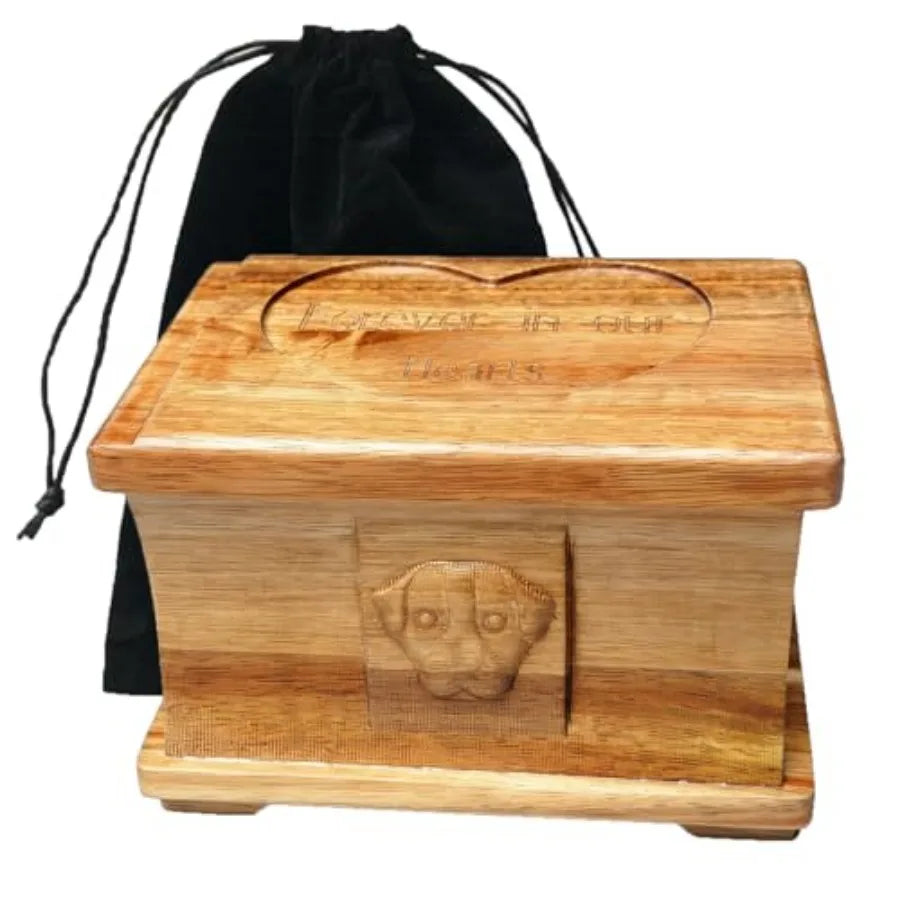 Pet Memorial Urn for Dogs and Cats Acacia Wood Keepsake