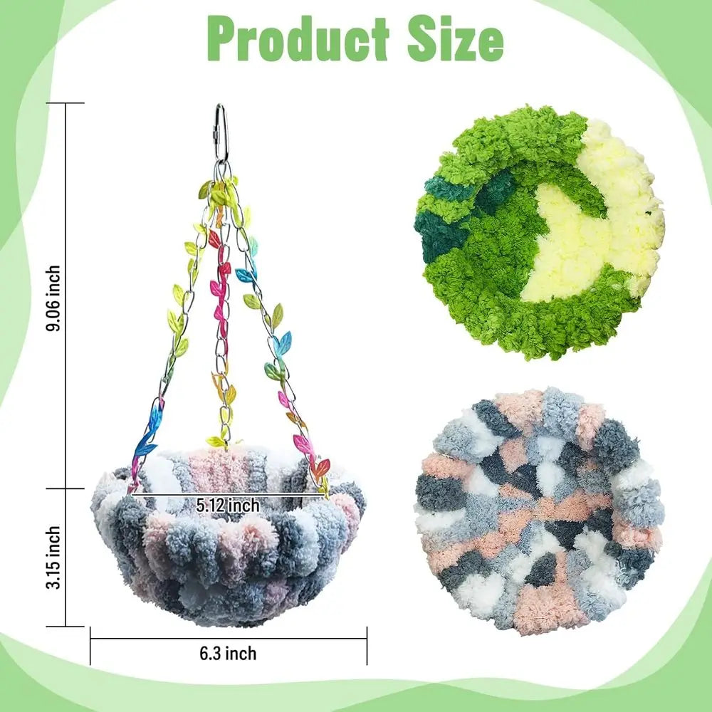 Hanging Bird Hammock Bed For Cage Plush Nest Parrot