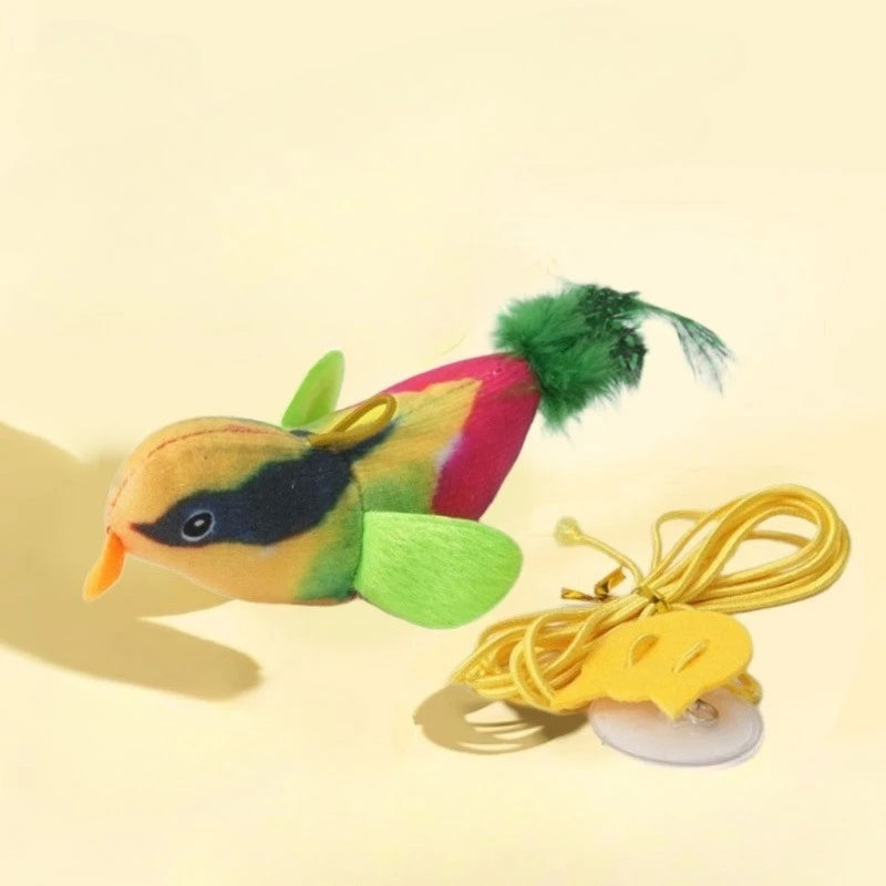 Indoor Interactive Cat Bird Teaser Toy With Realistic Bird Sounds