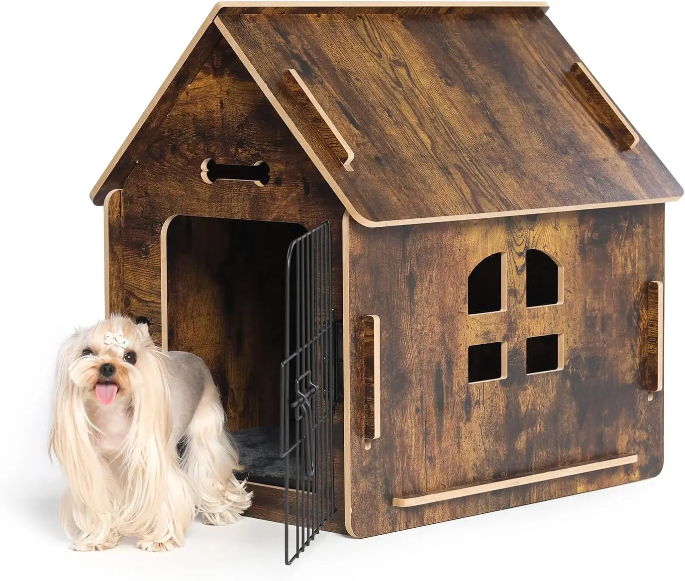 High-concerned Wooden Indoor Dog House For Pets With Roof