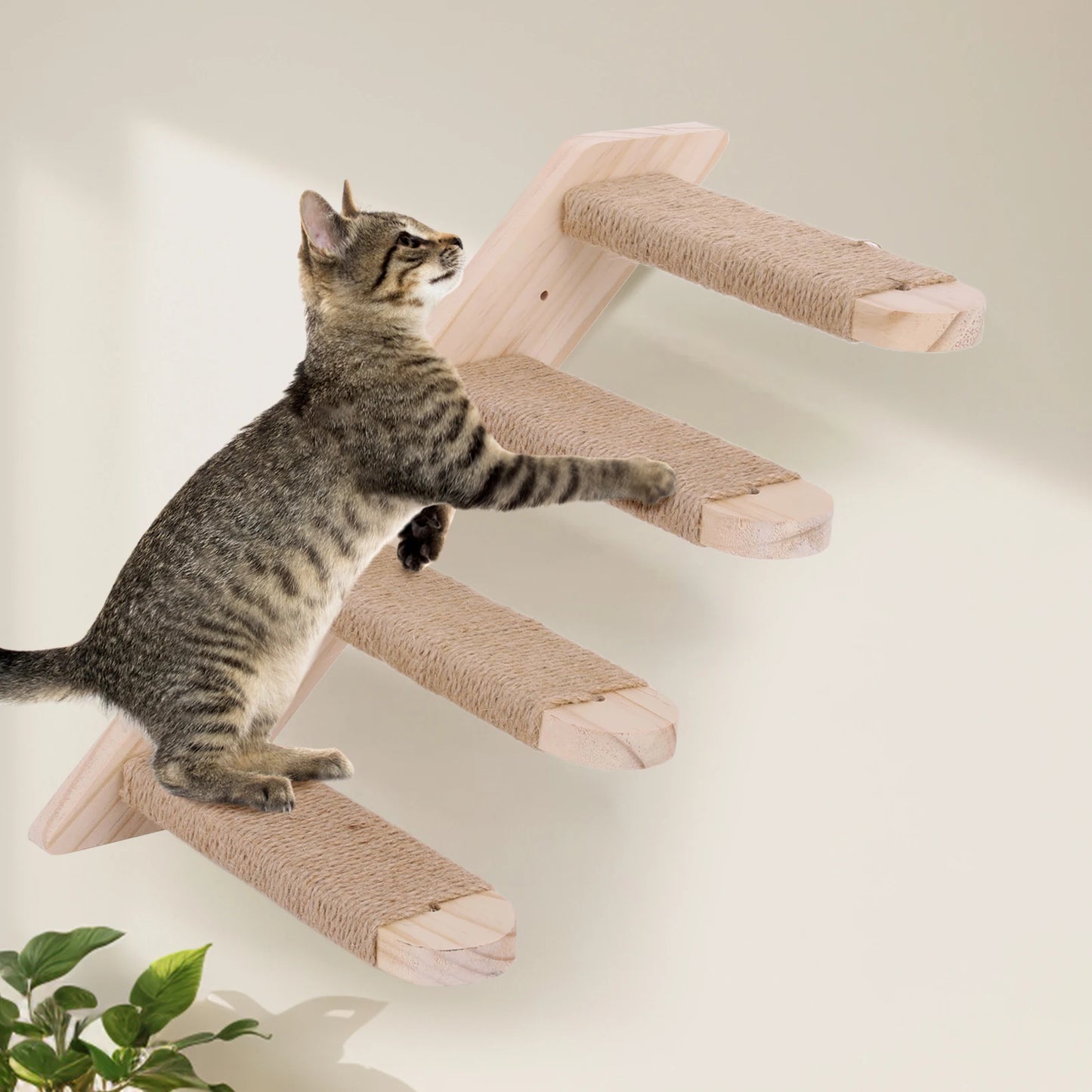 Wall Mounted Cat Climbing Shelf Four Step Perch For Cats