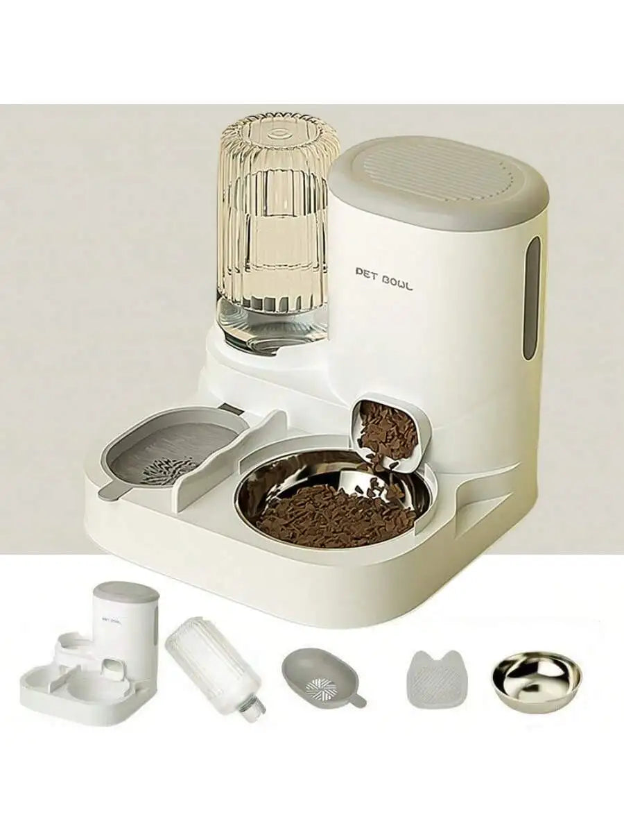 Two In One Automatic Cat Water Dispenser And Feeding Station