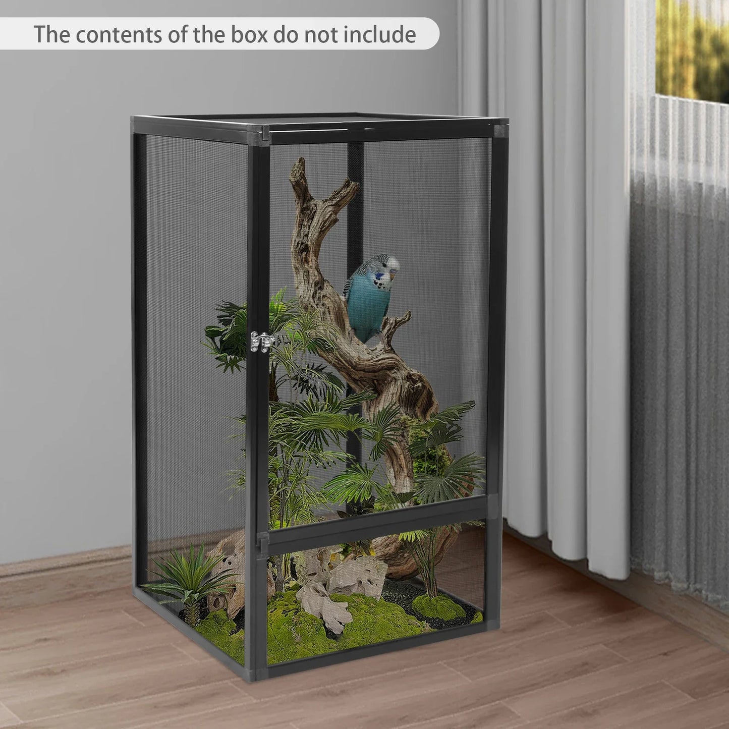 Micro Habitat Terrarium Enclosure Reptile Feeding Net Box Aluminum Alloy