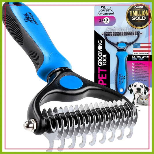 Double Sided Deshedding Brush For Dogs And Cats Long Hair