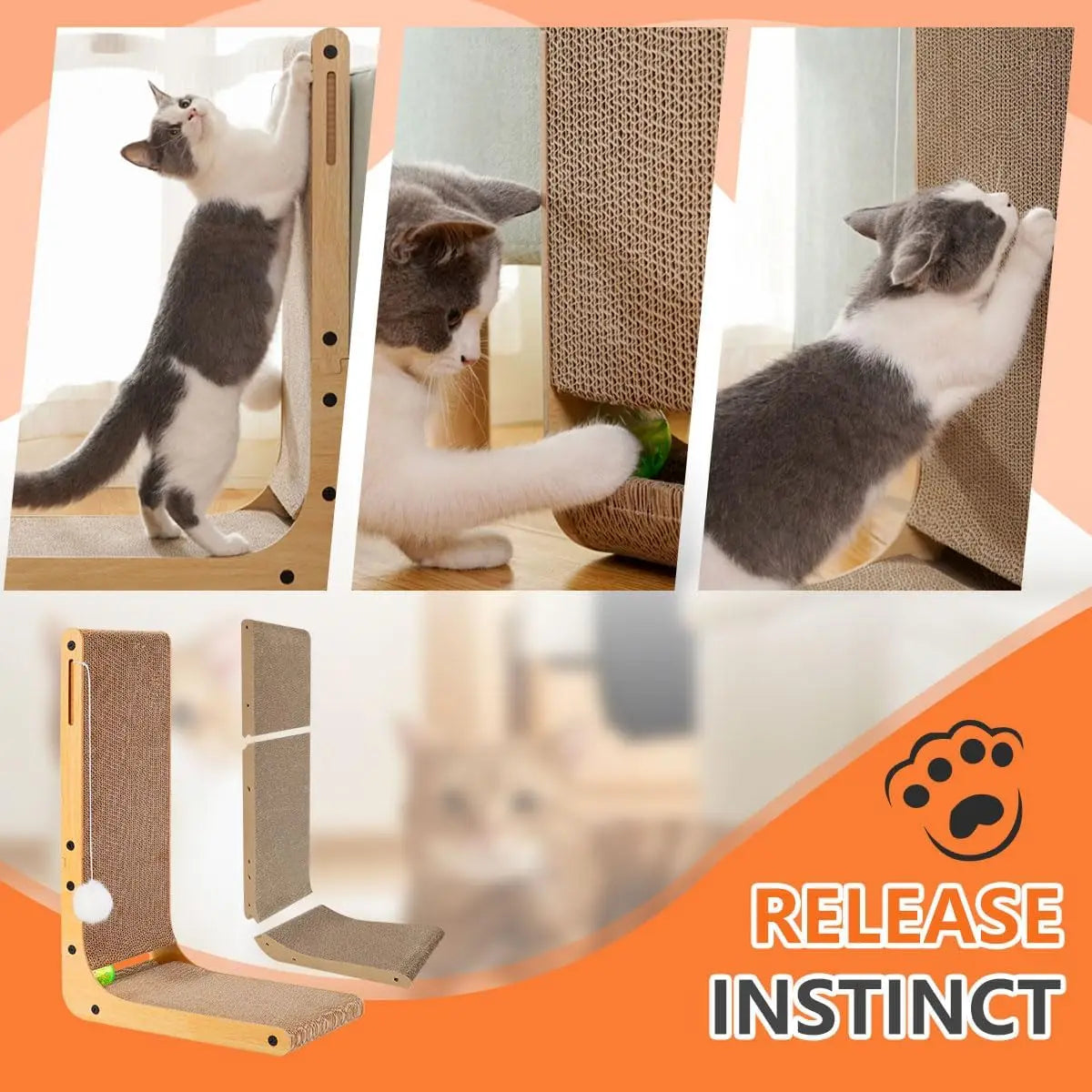 L Shape Cat Scratcher For Indoor Cats And Furniture