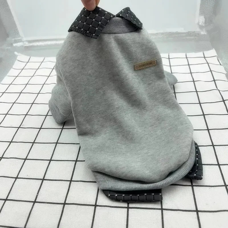 Pet Dog Warm Winter Hoodie Patchwork Jacket For Small Dogs