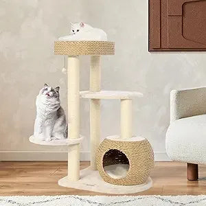 Dafify Modern Cat Tree Indoor Play And Rest With Sisal