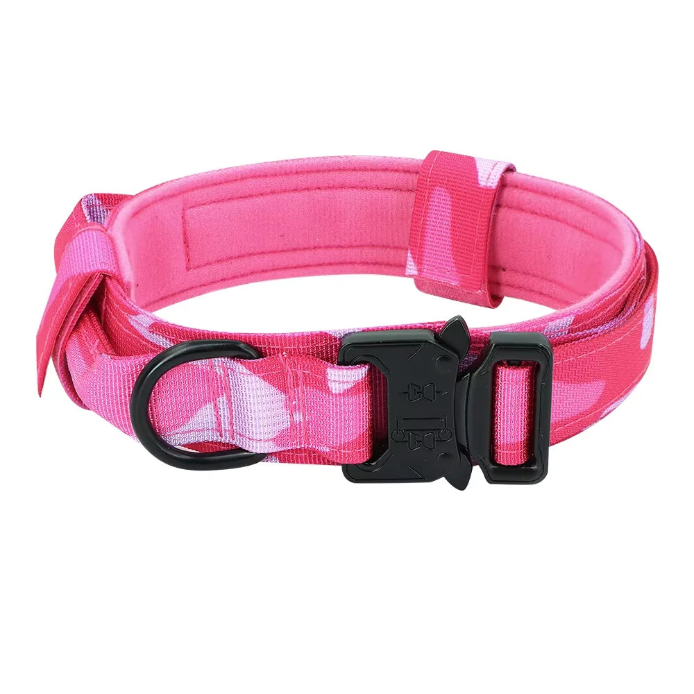 Adjustable Tactical Dog Collar And Leash Set Training Control Handle