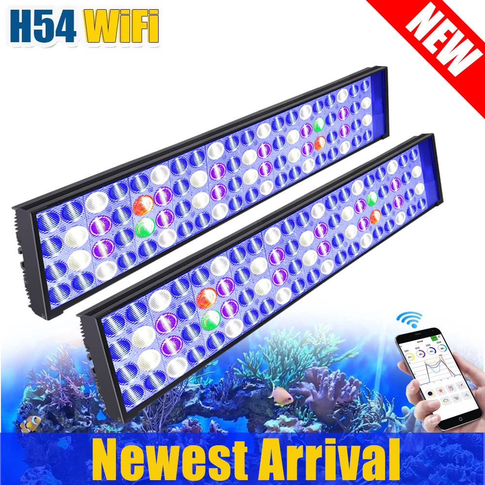 PopBloom WiFi LED Aquarium Light Full Spectrum For Reef Tanks