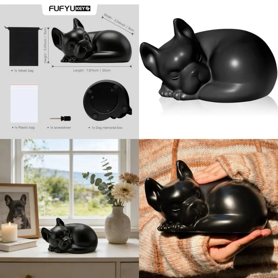 Dog Urn For Ashes Up To 75 Lbs Resin Pet Memorial Keepsake