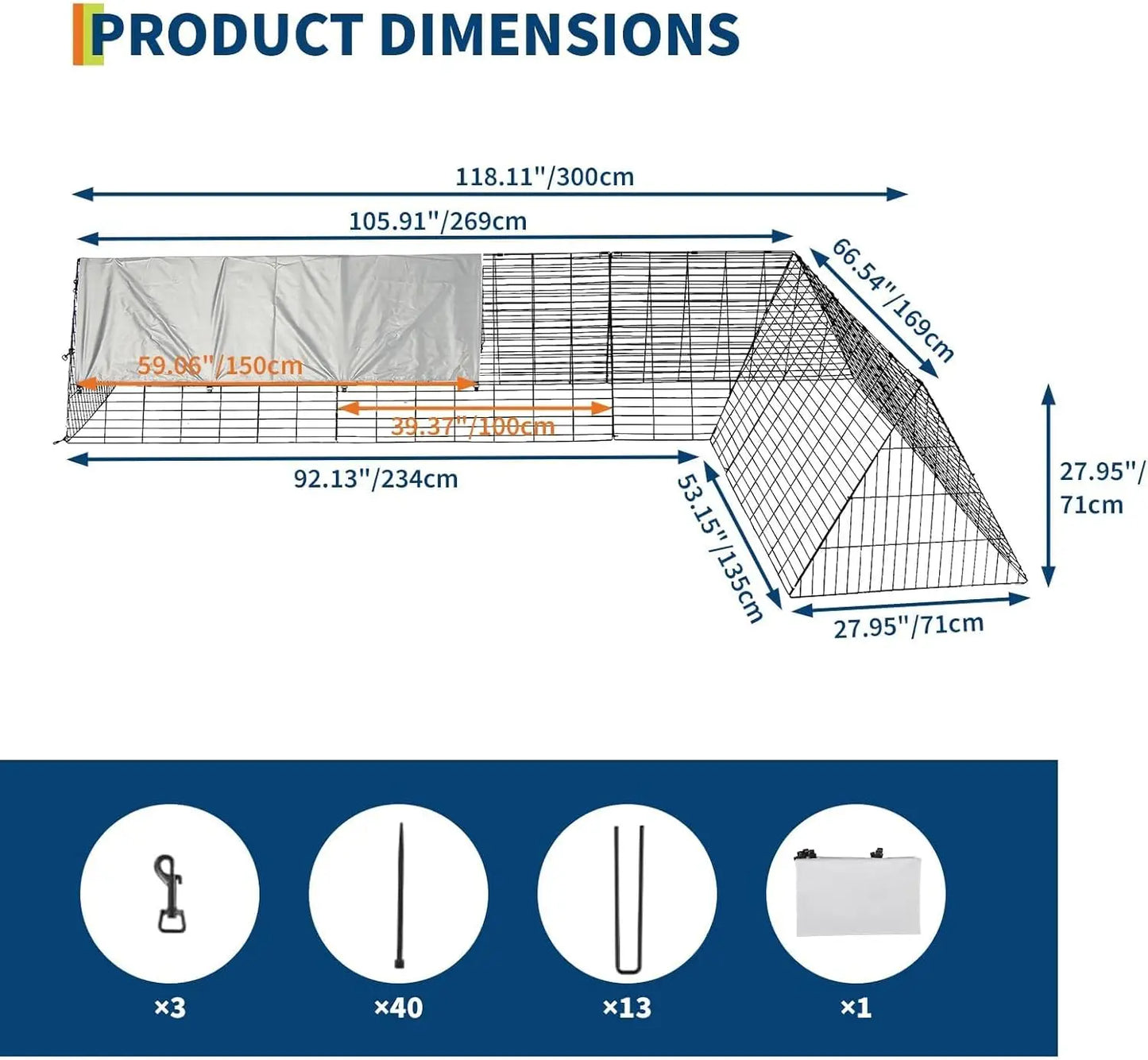 TWISTER.CK Metal Chicken Coop With Run And Tunnels