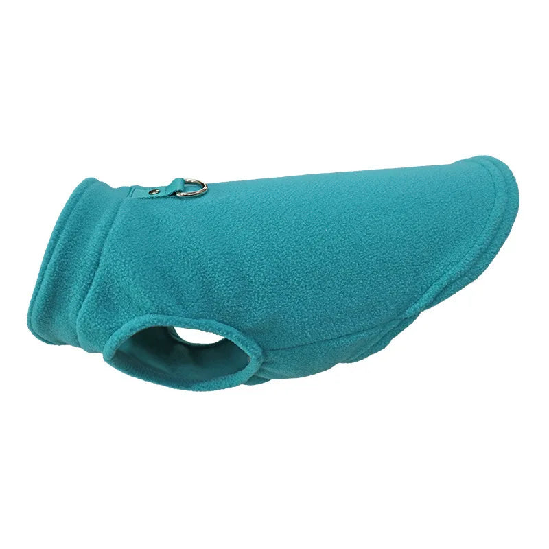 Warm Fleece Dog Coat With D-Ring For Small Dogs Cats