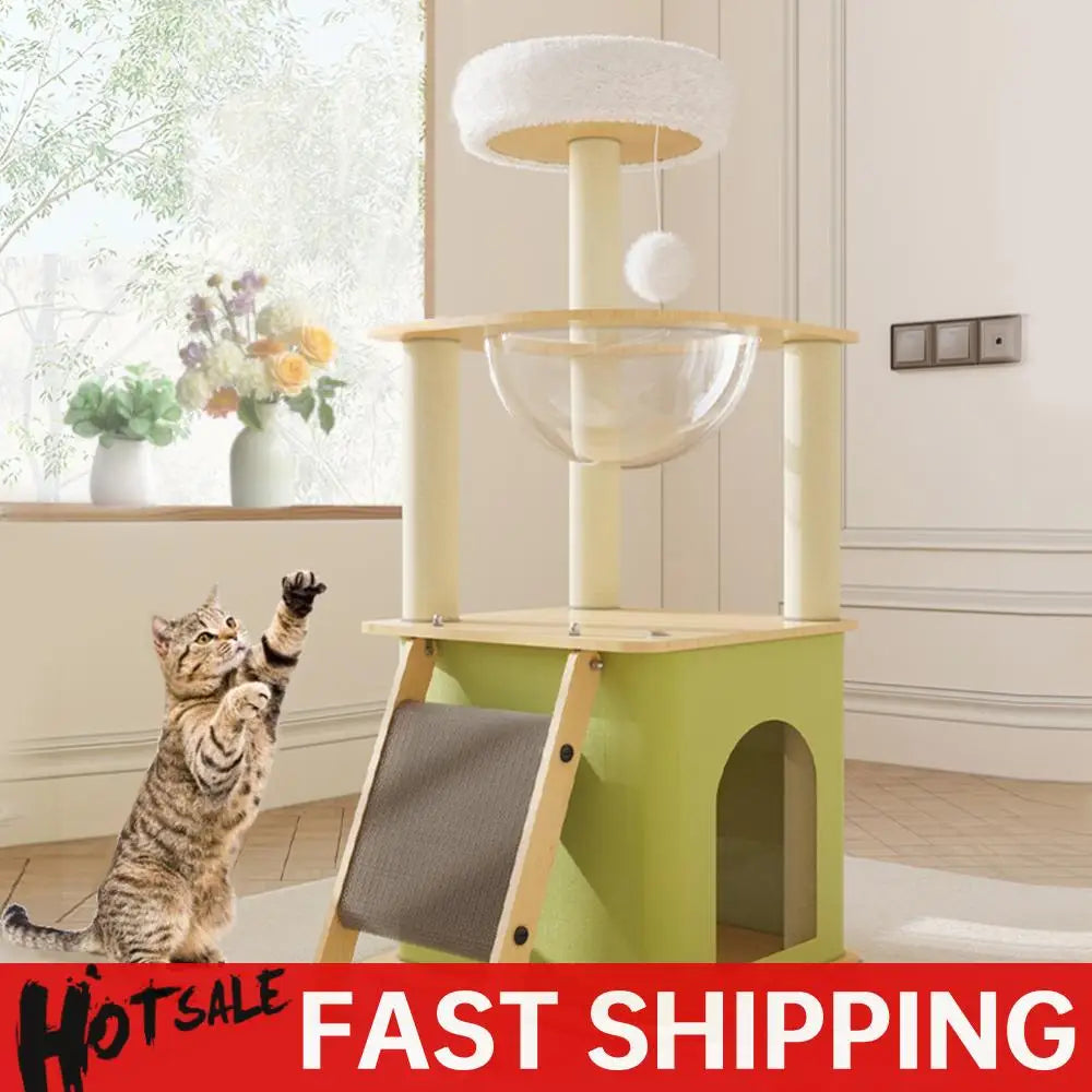 Hign-concerned Cat Tree Four Layer Climbing Frame With Scratching Posts