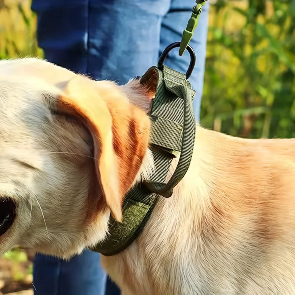 Adjustable Tactical Dog Harness and Nylon Collar Set